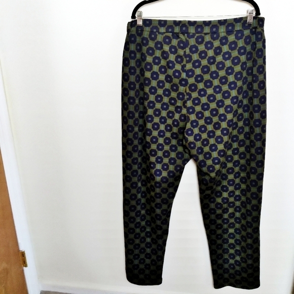 Studio Untold Green and Blue Abstract Print Pants - Picture 2 of 6